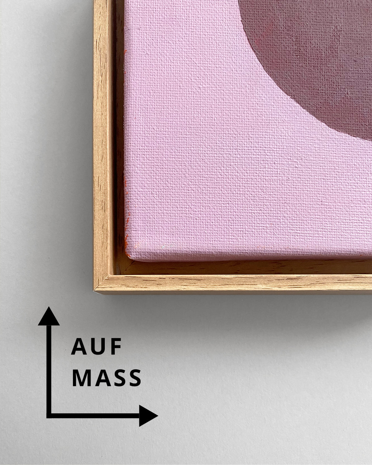 Schattenfugenrahmen in Eiche mit schmalem Profil für Leinwände auf Maß