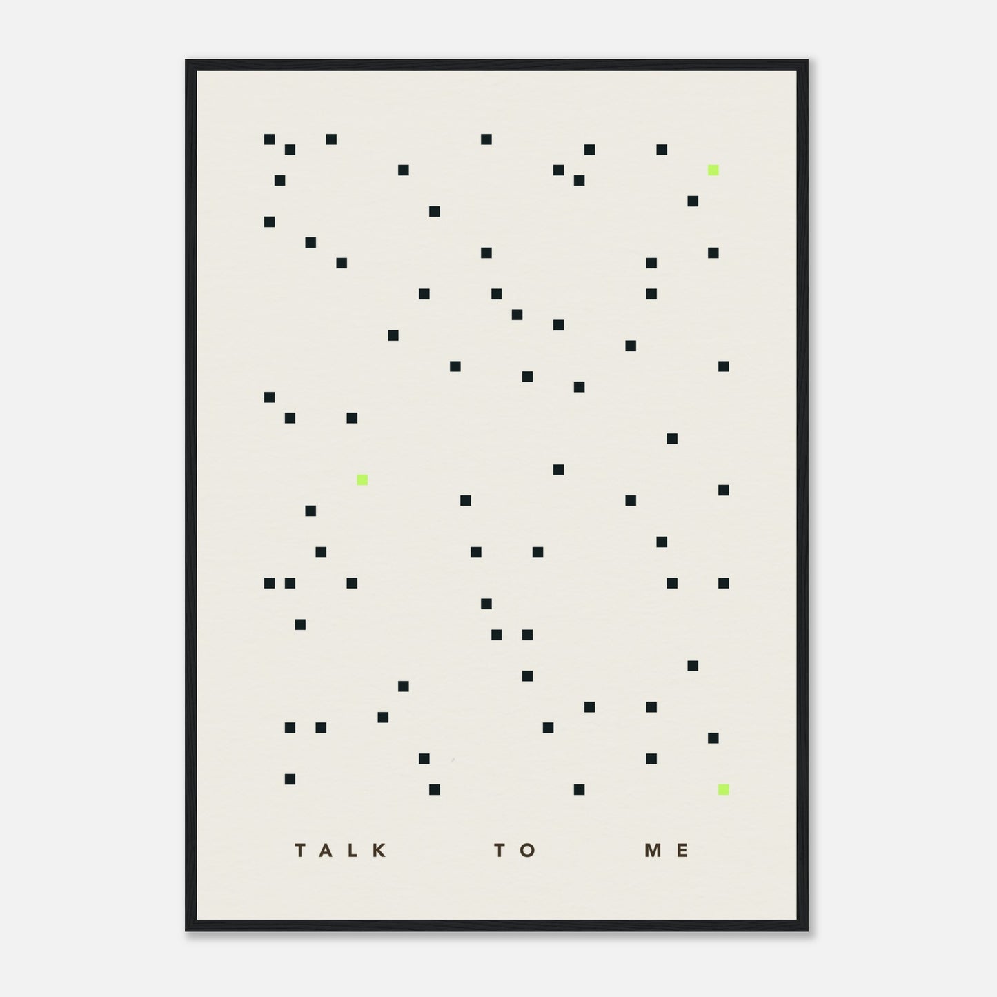 Das Bild "Talk To Me" in einem schwarzen Rahmen.