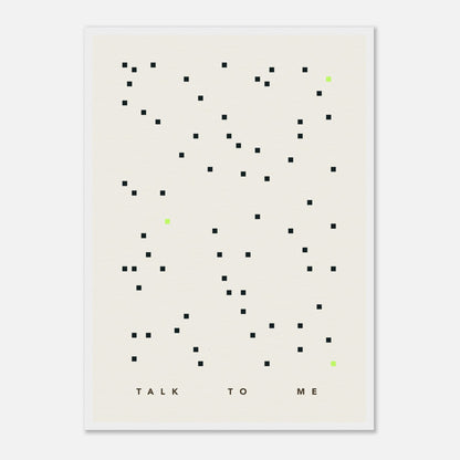 Das Bild "Talk To Me" in einem weißen Rahmen.