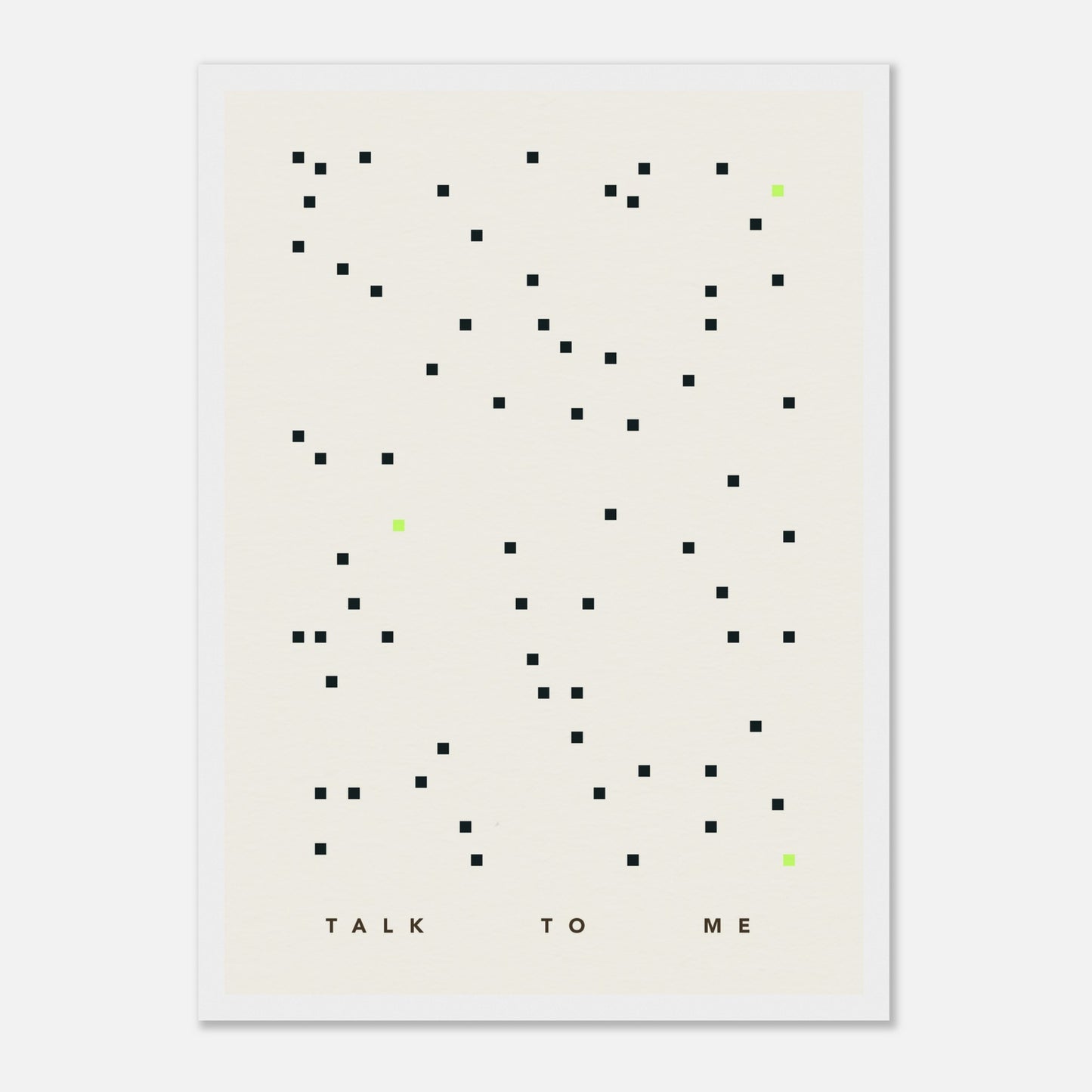 Das Bild "Talk To Me" in einem weißen Rahmen.