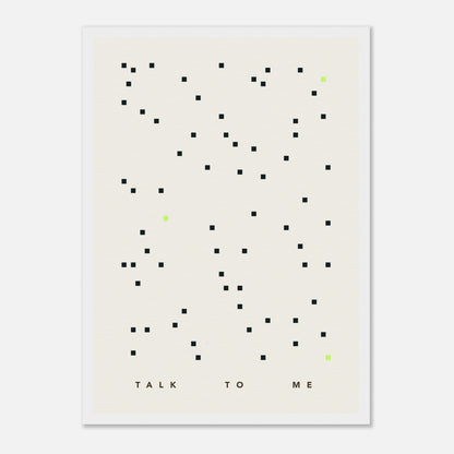 Das Bild "Talk To Me" in einem weißen Rahmen.