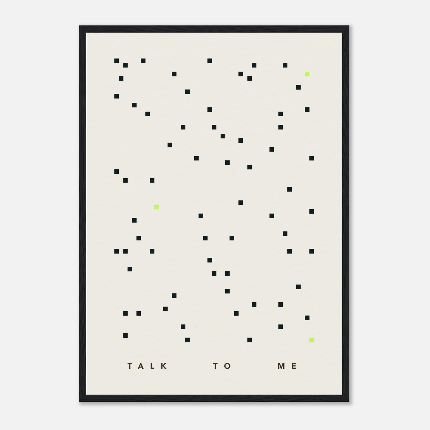 Das Bild "Talk To Me" in einem schwarzen Rahmen.