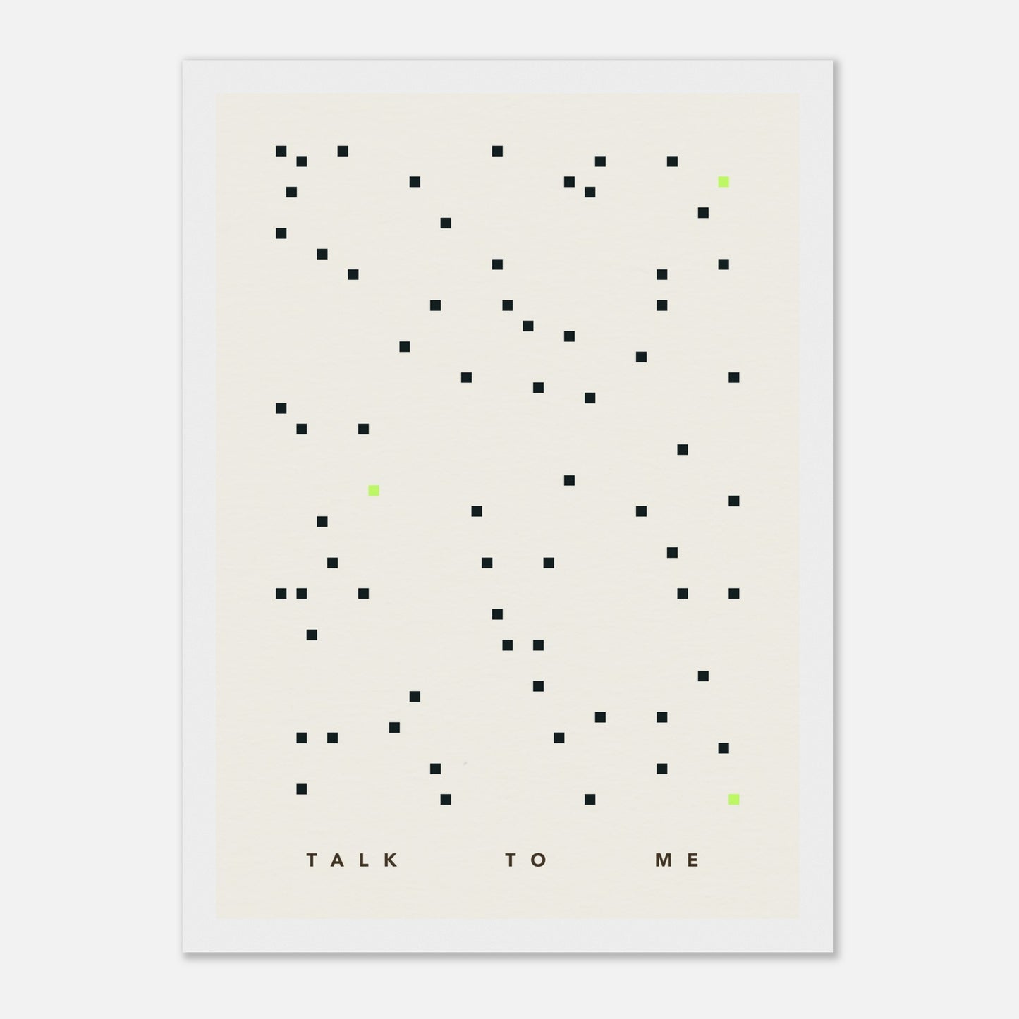 Das Bild "Talk To Me" in einem weißen Rahmen.