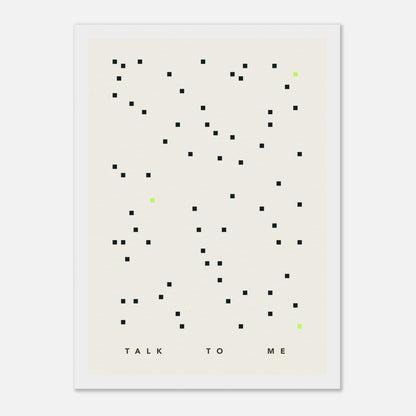 Das Bild "Talk To Me" in einem weißen Rahmen.