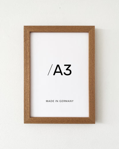 Bilderrahmen Wood Frame in Eiche in A4 für Poster, quadratisches Profil, modernes Design