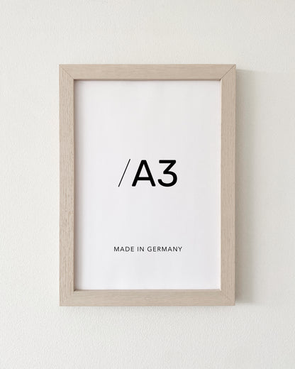 Weißer Wood Frame Bilderrahmen in A3, sichtbare Holzstruktur