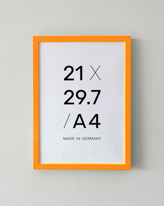 Bilderrahmen Neon Orange A4 mit Normalglas