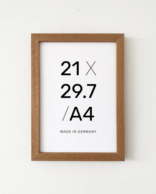 Bilderrahmen Wood Frame in Eiche in A4 für Poster, quadratisches Profil, modernes Design