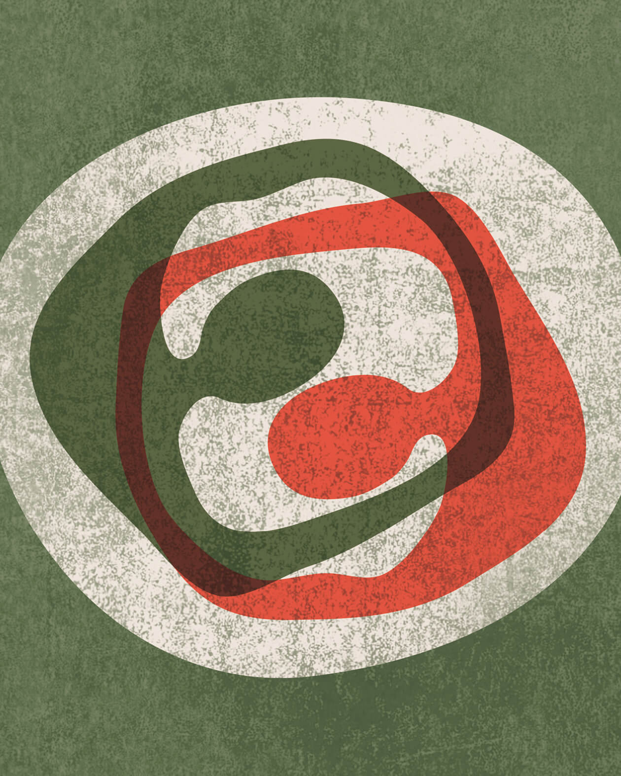 Detailansicht des Motivs „The Lovers“ mit grafischen, verschlungenen Formen.