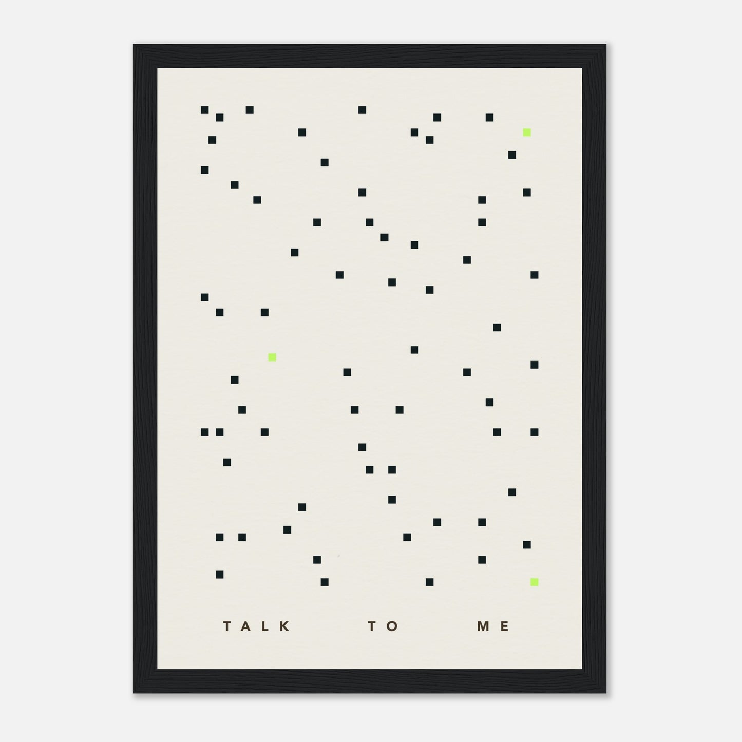 Das Bild "Talk To Me" in einem schwarzen Rahmen.