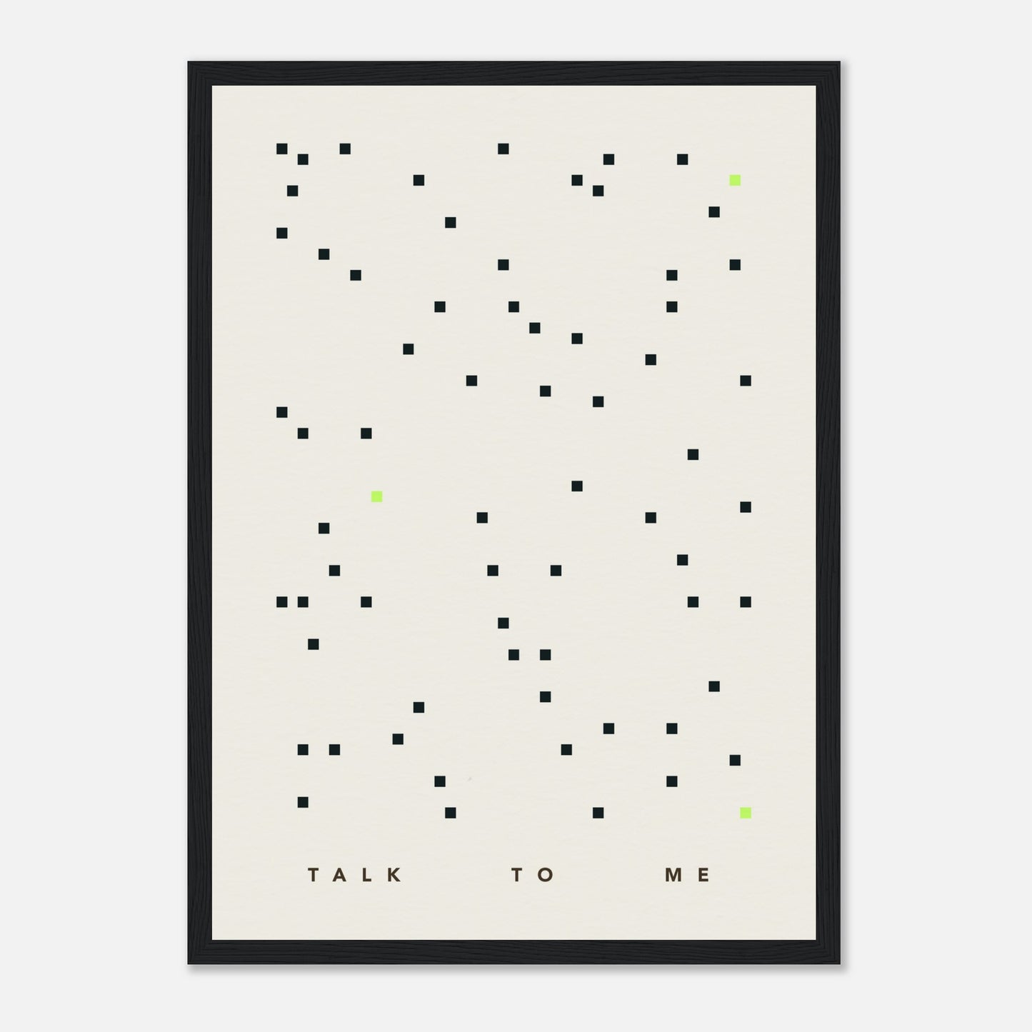 Das Bild "Talk To Me" in einem schwarzen Rahmen.