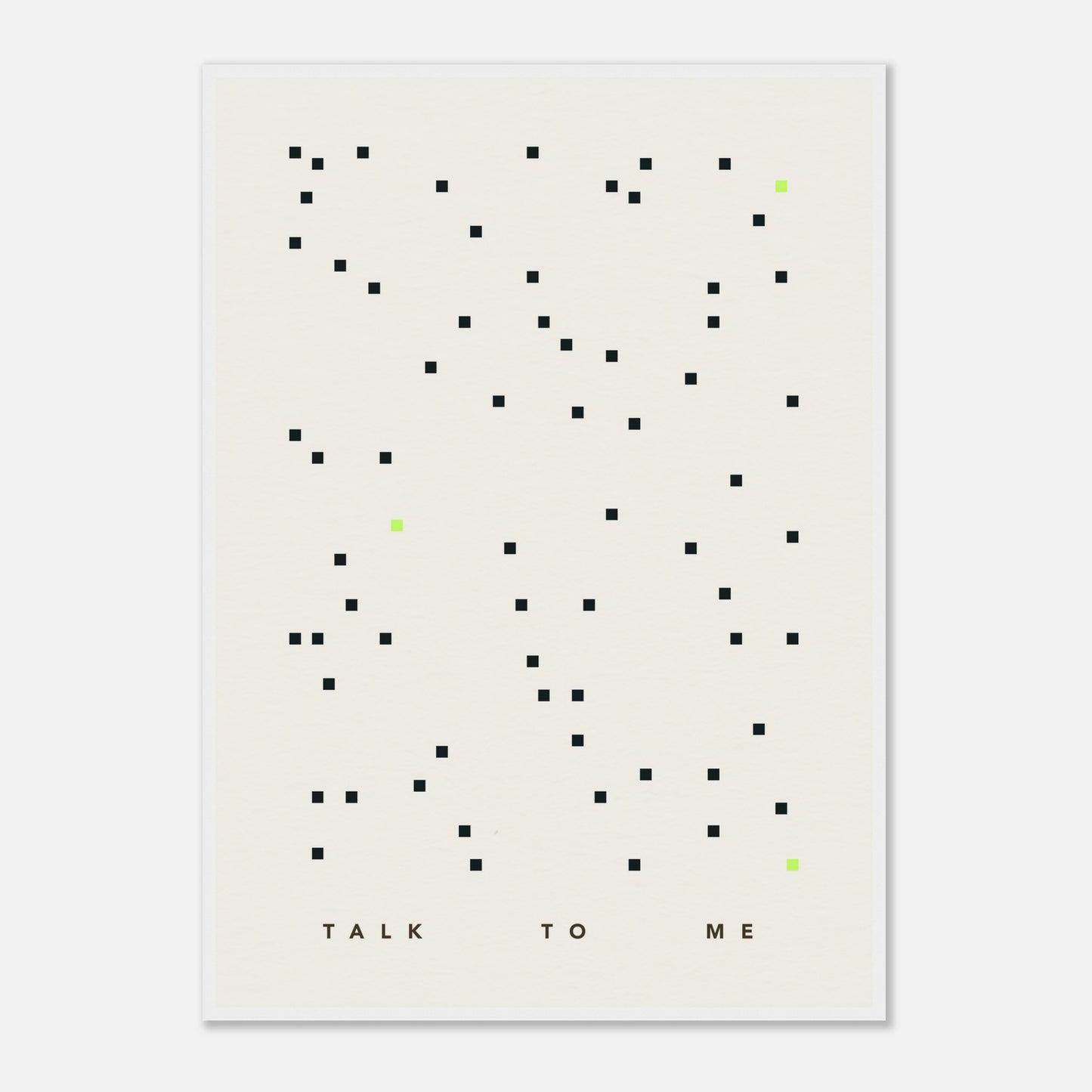 Das Bild "Talk To Me" in einem weißen Rahmen.