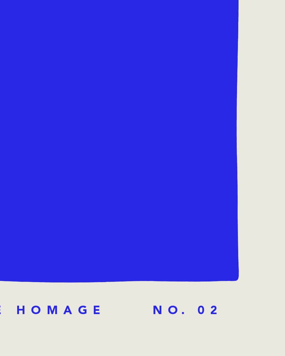 Detailansicht des Motivs The Homage No. 02. Nahaufnahme der blauen Fläche.