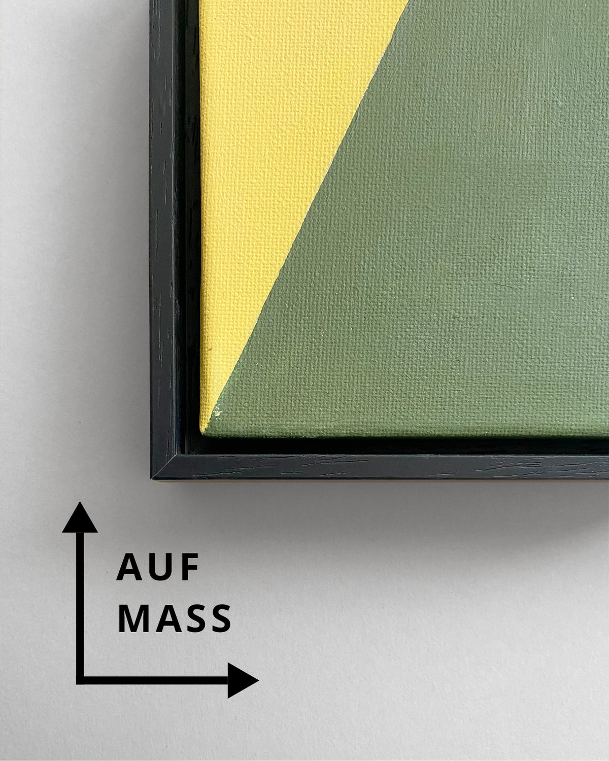 Schwarzer Schattenfugenrahmen aus Massivholz für Leinwand